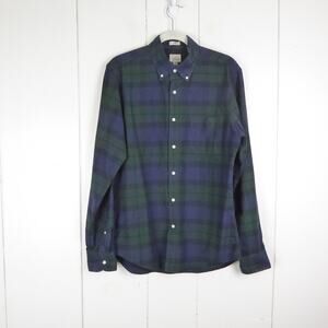 J Crew Flannel Shirt Mens SZ M Slim Fit American Pima Cotton Oxford Outdoors